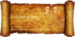 Zelina Vidor névjegykártya